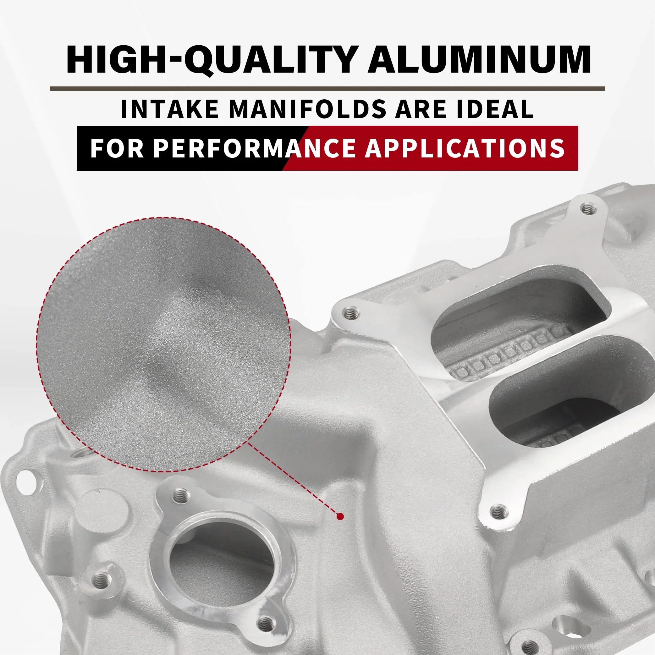 FGJQEFG Small Block Chevy SBC 305 327 350 400 1957-1986 Intake Manifold Dual Plane Aluminum