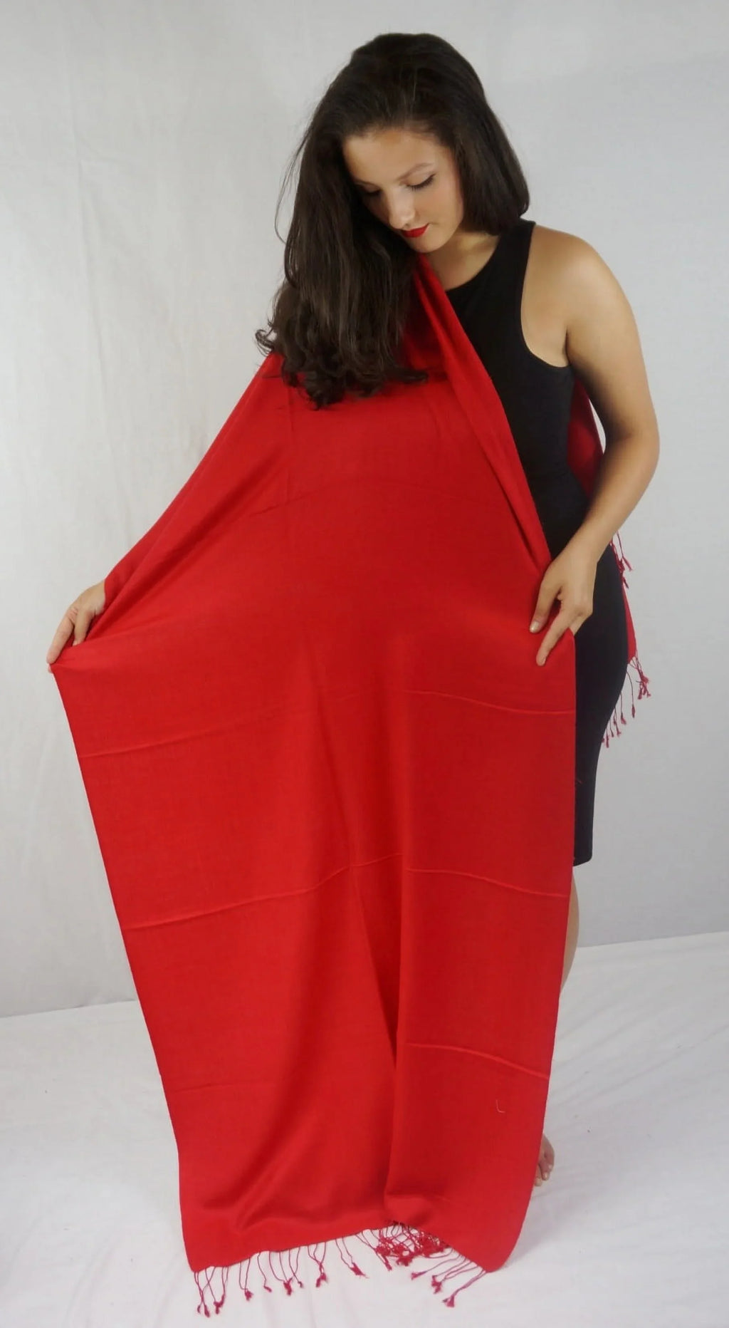 Scarf/Scarves/Shawl/Shawls/Stole/Wrap/Pashmina Scarf/Pashmina Shawl/Cashmere/Cashmere Scarf/Wool/Silk (Lipstick Red)
