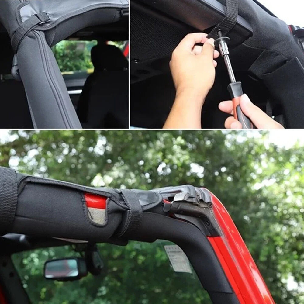 Enjoy Comfort and Sun Protection with Leather Top Sunshade for Jeep Wrangler JK JKU 07-18 - Easy Installation