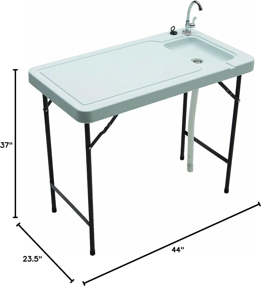 MT-2/SKFT-44 Outdoor Fish and Game Cleaning Table with Quick-Connect Stainless Steel Faucet