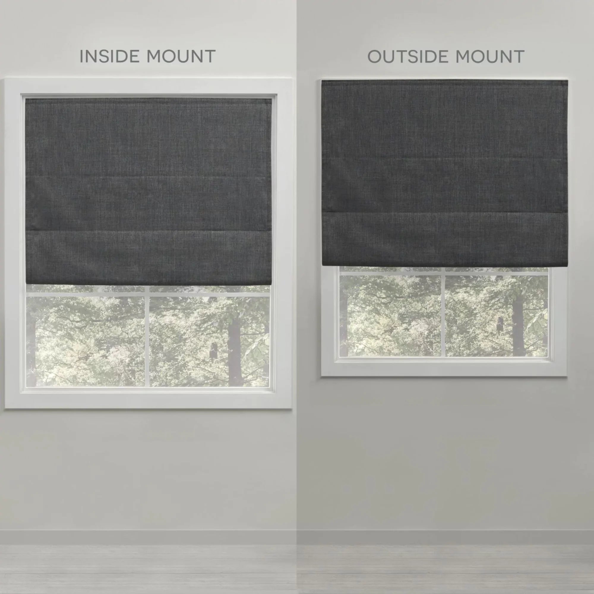 Exclusive Home Esme Total Blackout Roman Shade, 34"x64", Slate Blue