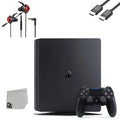 Pre-Owned  PlayStation 4 Slim 1TB Black Gaming Console + Gaming Earbuds With Microphone BOLT AXTION Bundle (Refurbished: Like New)