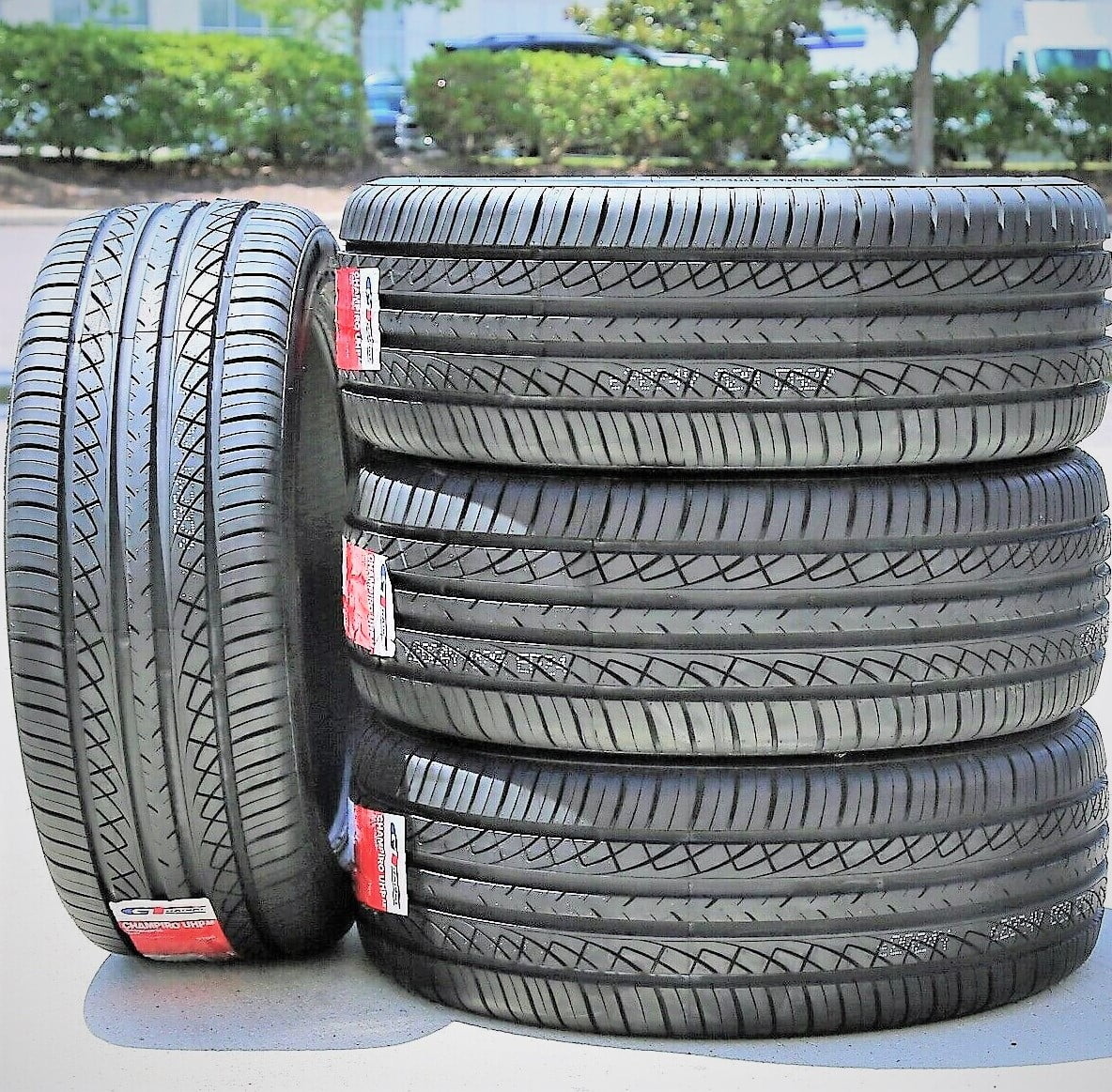 Set of 4 (FOUR) GT Radial Champiro UHP A/S 255/40R19 ZR 100Y XL AS High Performance Tires Fits: 2014  Mustang GT, 2015-23  Mustang EcoBoost Premium