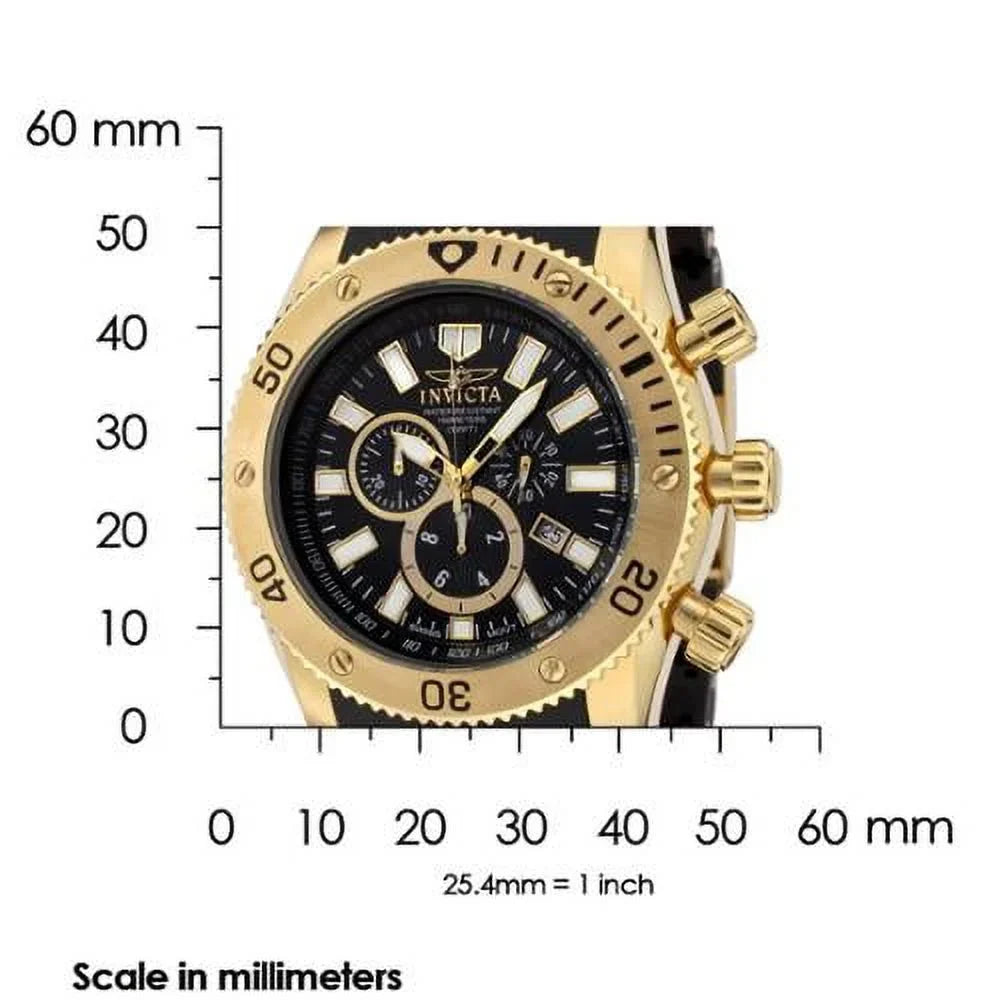 Invicta Men's 0140 Spider Collection Gold Tone Black Dial Rubber Strap Chronograph Watch