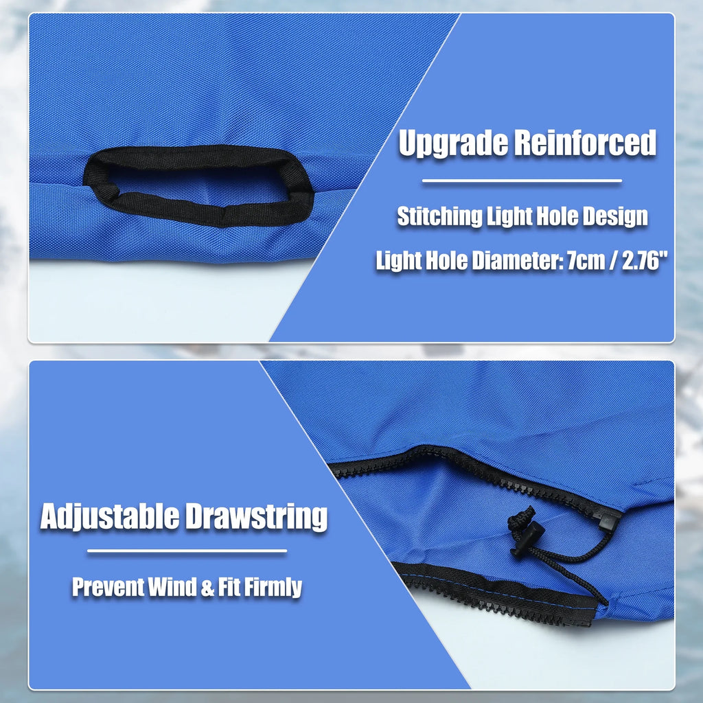 craft Bimini Top Storage Boot with Light Hole 600D Polyester Canvas Blue 91"-96" W for 3 Bow 4 Bow