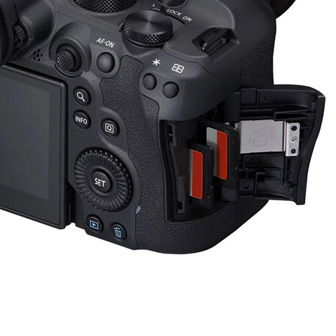 EOS R6 Mark II Mirrorless Camera with RF 24-105mm + EF 75-300mm Lens + SanDisk 32GB Memory Card + Case + LED Flash + ZeeTech Accessory Bundle