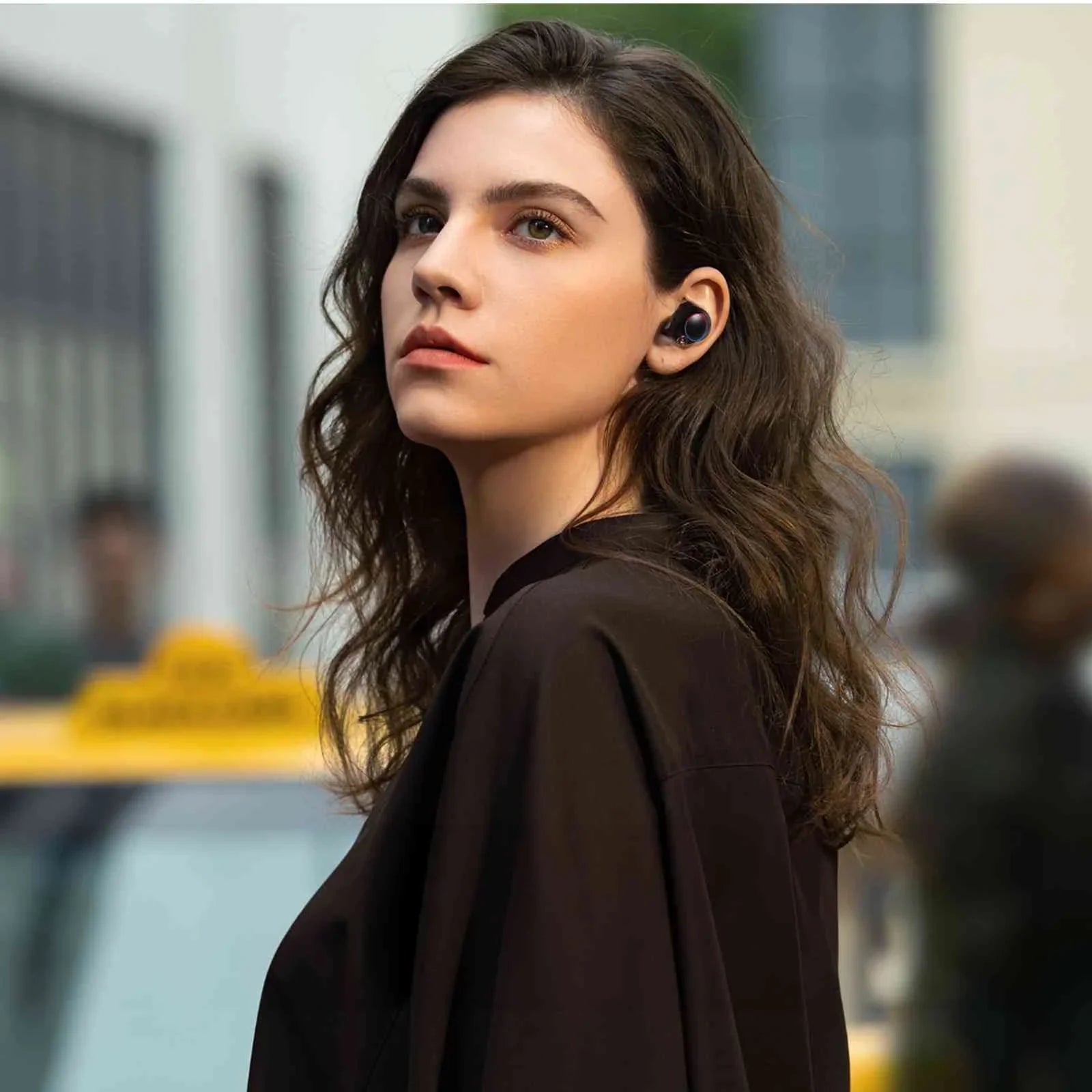 UrbanX True Wireless Bluetooth Earbuds + Charging Case, Black, Dual Connect, IPX5 aqua Resistance, Bluetooth 5.2 Connection, Balanced, Bass Boost suitable with  Tab M8 (HD)