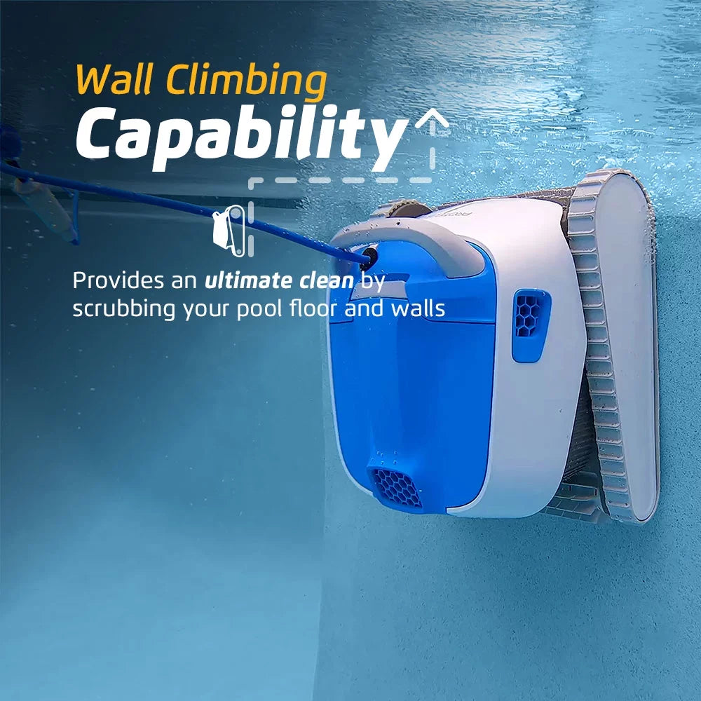 Dolphin Proteus DX4 Robotic Pool Vacuum Cleaner — Wall Climbing Capability — Powerful Waterline Scrubbing — Ideal for All Pool Types up to 50 FT in Length