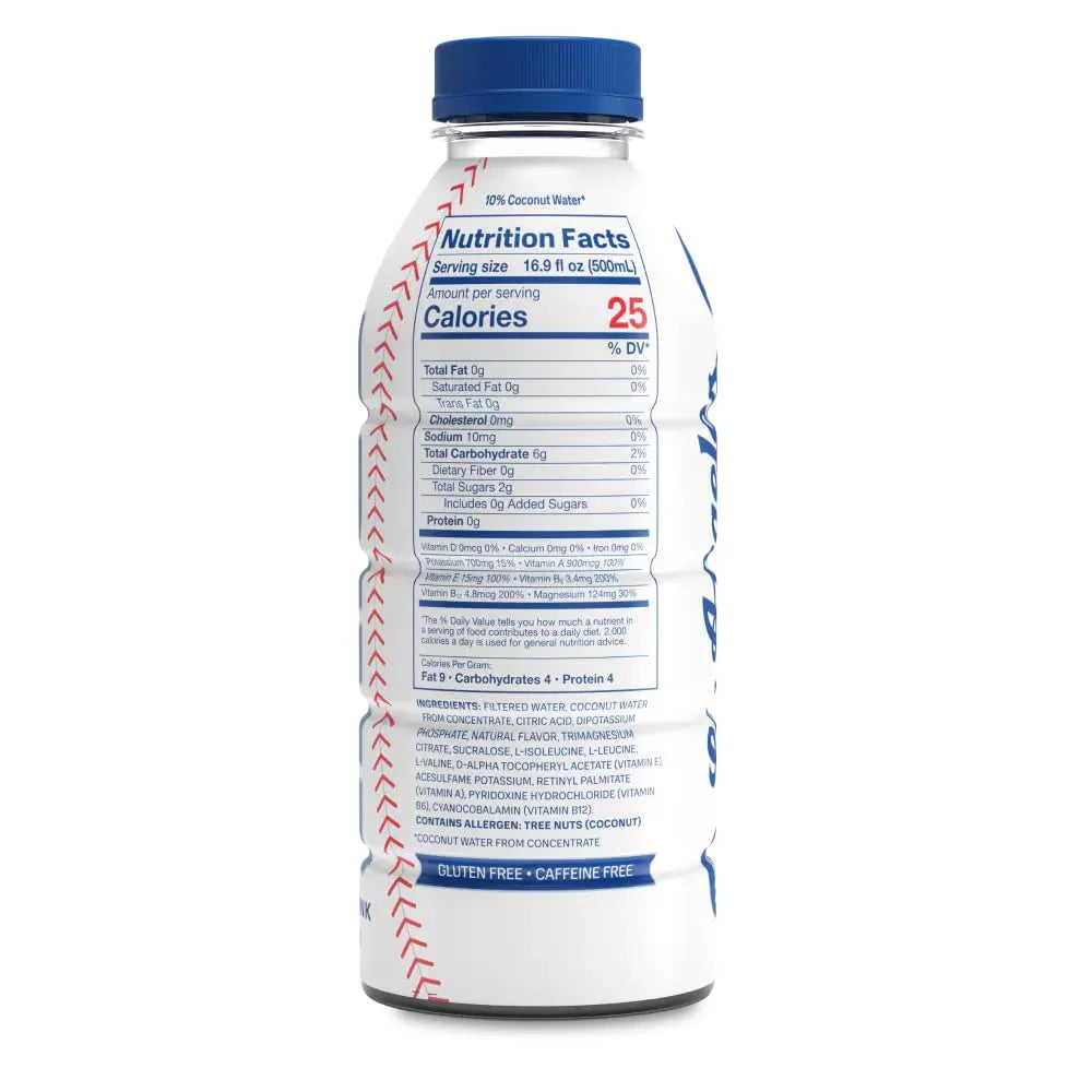 PRIME Dodgers Limited Edition | Sports Drinks | Electrolyte Enhanced for Ultimate Hydration | 250mg BCAAs | B Vitamins | Antioxidants | 2g Of Sugar | 16.9 Fluid Ounce | 12