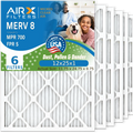 12x25x1 Air Filter MERV 8 Comparable to MPR 700 & FPR 5 Electrostatic Pleated Air Conditioner Filter 6 Pack HVAC AC Premium USA Made 12x25x1 Furnace Filters by AIRX FILTERS WICKED CLEAN AIR.