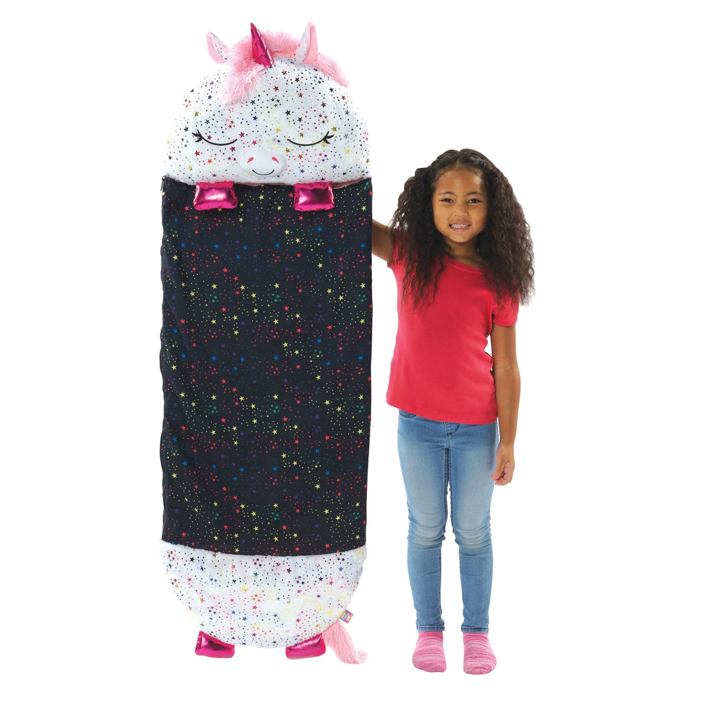 Happy Nappers Pillow Plush Toy and Sleeping Sack in One, Unicorn