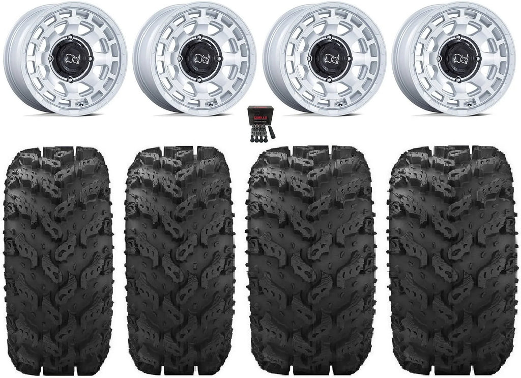 Black Rhino Chamber 14" Wheels Si 27" Reptile Tires Kawasaki Mule Pro FXT