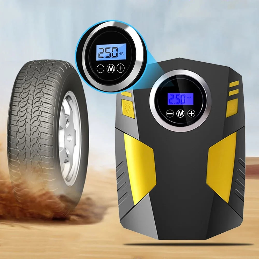 Geevorks Car Auto Pump, Portable Tire Inflator with LED Light,  12V Digital Air Compressor