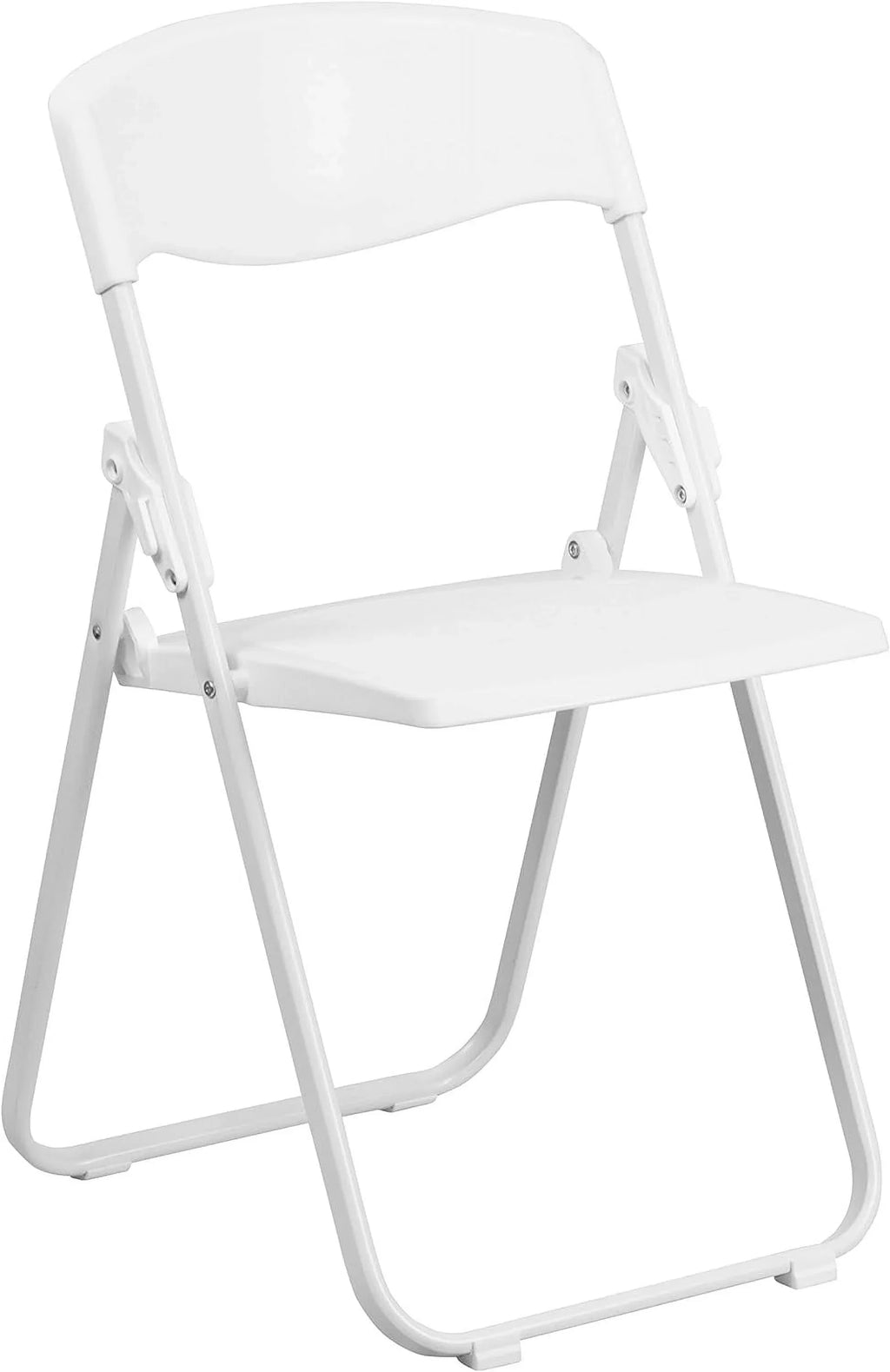 Capacity Heavy Duty White Plastic Folding Chair With Built-In Ganging Brackets. HERCULES Series 500 Lb