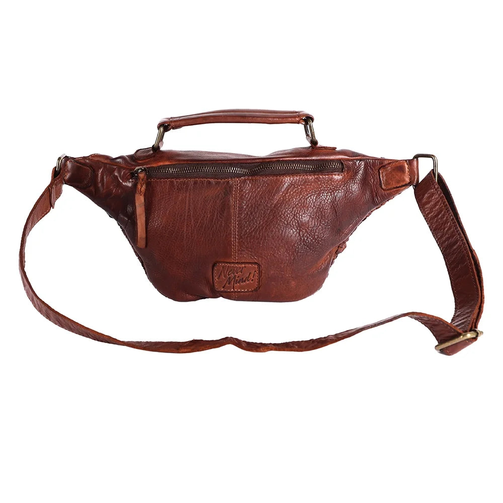 NM Never Mind Nmbgm148E Fanny Pack Vintage Handmade Genuine Cowhide Leather Women Bag Western Handbag Purse