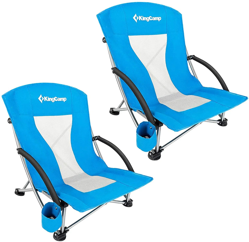 ingCamp Camping High Back Beach Chair Camping Concert Folding Chair, pack of 2