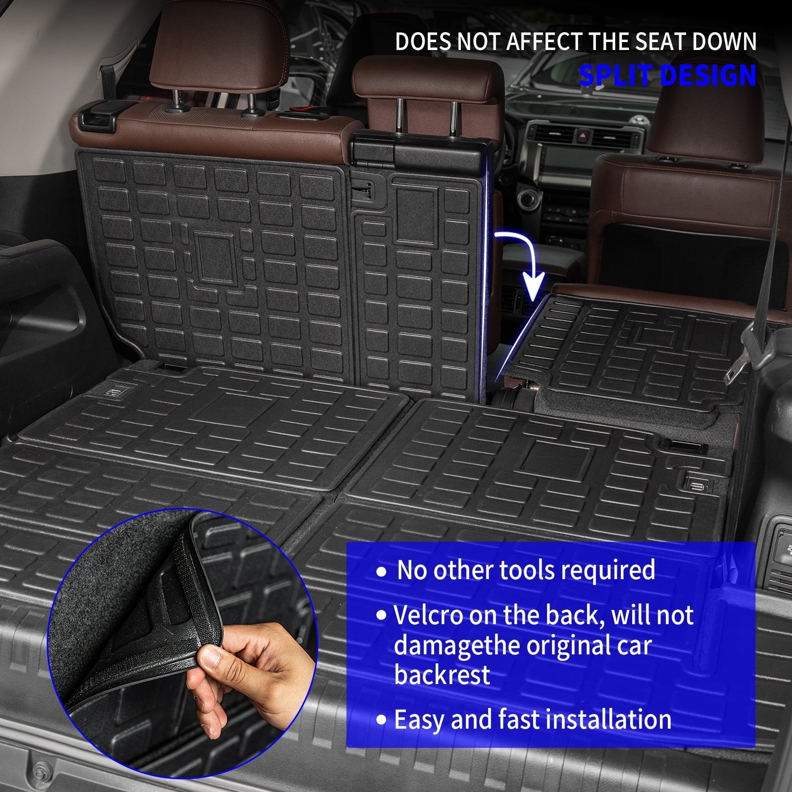 Fit 2010-2023  4Runner 7 Seats Trunk Mat Cargo Liner 4 Runner Accessories (Fit 2nd&3rd Row)