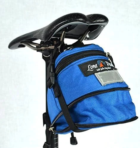 Lone Peak Mini-Wedge Expandable Bicycle Seat Bag | Bike Saddle Bag | Superior Mount - Durable Seat Pack | Bikepacking Bag | 1000 D Nylon | Blue (Made in The USA)