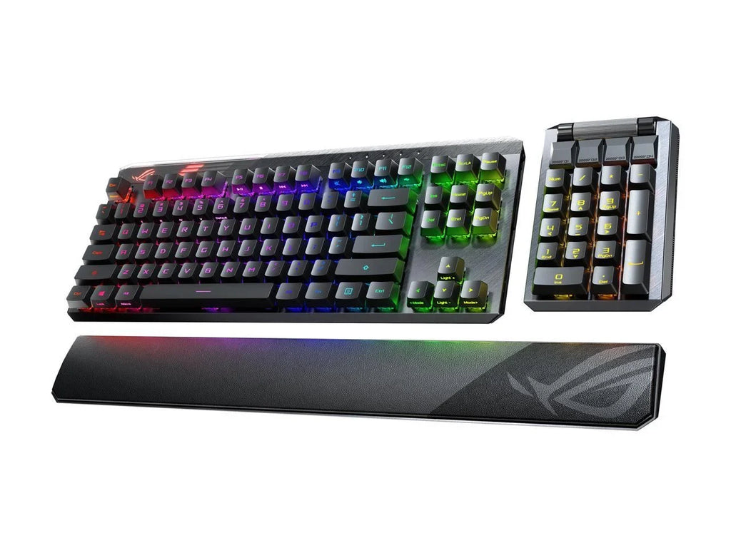MA02 ROG Claymore II Wireless Modular Gaming Mechanical Keyboard with ROG RX Blue Switches, detachable numpad & wrist rest
