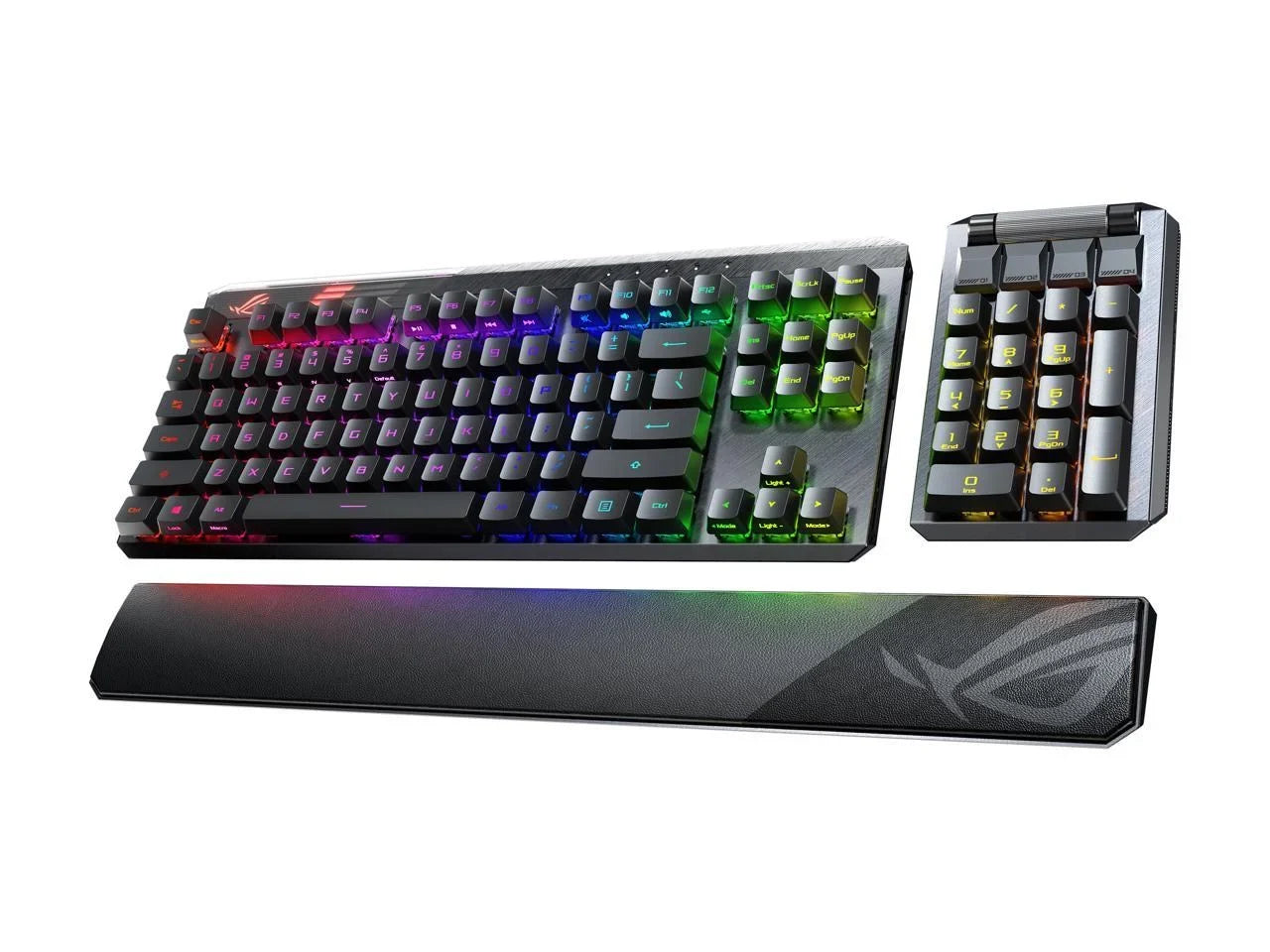 MA02 ROG Claymore II Wireless Modular Gaming Mechanical Keyboard with ROG RX Blue Switches, detachable numpad & wrist rest