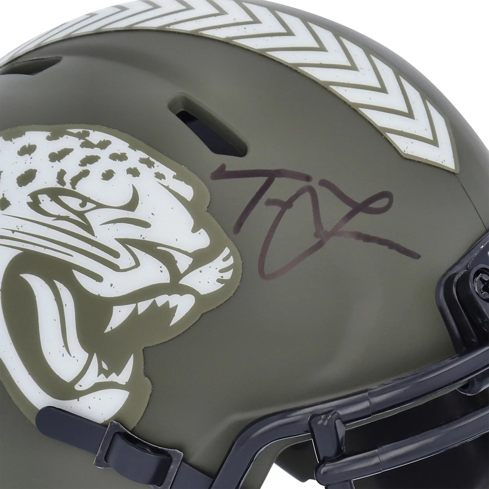 Trevor Lawrence Jacksonville Jaguars Autographed Riddell 2022 Salute To Service Speed Mini Helmet