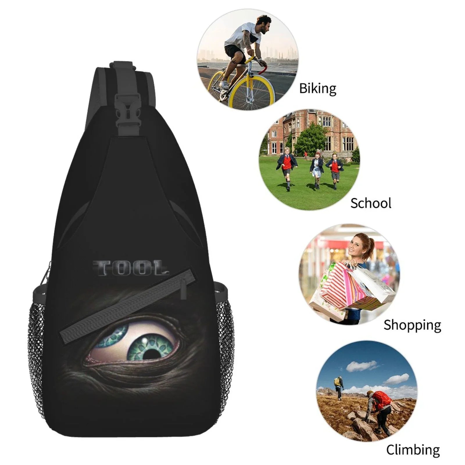 Tool Music Band Sling Bag Crossbody Backpack Chest Bags Diagonally Travel Daypack For Women Men Adults Teen