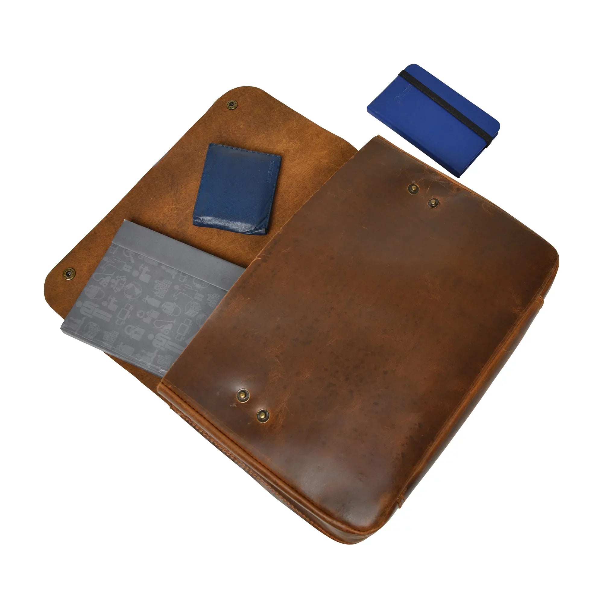 Top Grain Leather Portfolio Envelope Document File Folder MacBook Holder Sleeve Case Folio