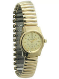 Band. Braille Gold-Tone Womens Watch with Exp