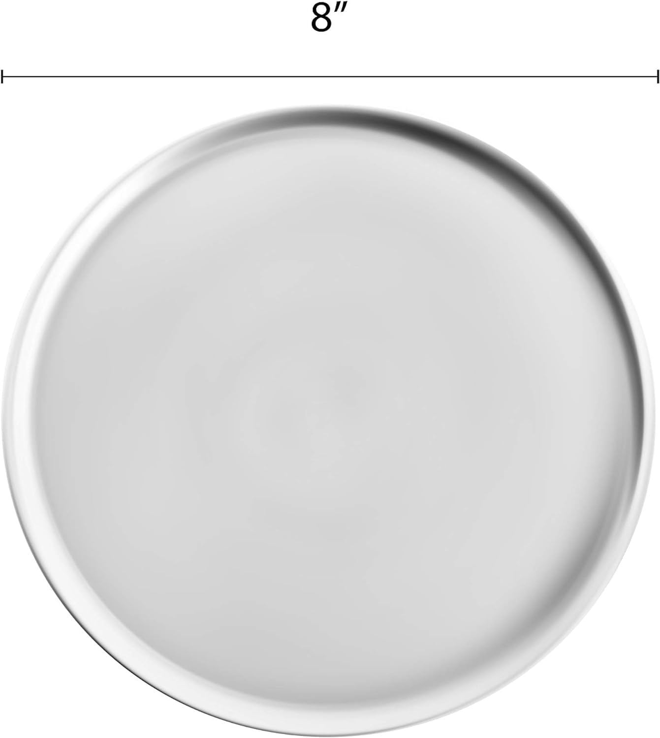 TrueCraftware- Set of 6 Aluminum 8” Pizza Tray Pan Coupe Style - Bakeware Round Pizza Pan Pizza Tray Baking Tray Round Baking Tray for Home Kitchen Pizzeria & Restaurants