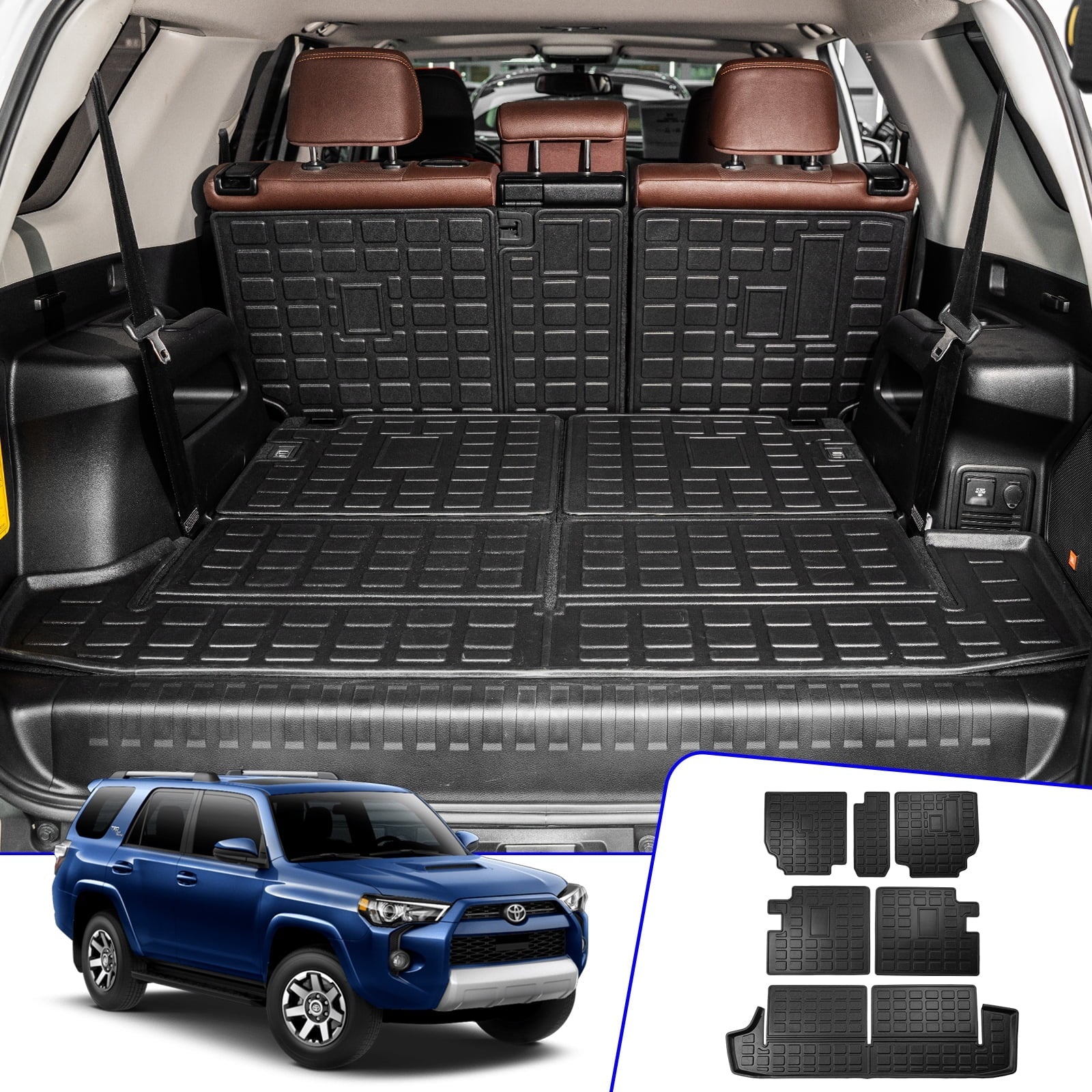 Fit 2010-2023  4Runner 7 Seats Trunk Mat Cargo Liner 4 Runner Accessories (Fit 2nd&3rd Row)