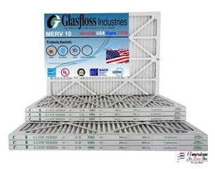 Glasfloss 13x20x1 - MERV 10 -Qty:12 - Furnace Air Filter - Made in USA (Actual Size: 12.5 x 19.5x7/8 inch)