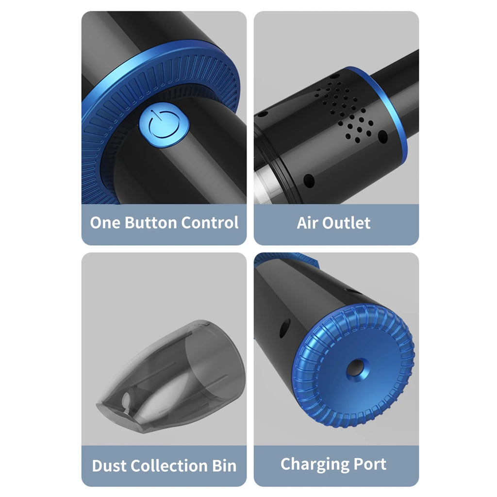 Anself 10000Pa Car Cleaner Portable  Handheld USB Cleaner 120W Strong Suction Cleaner for Pet Hair Dust Gravel Cleaning Home Office
