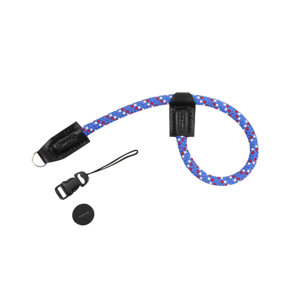 Foto&Tech Climbing Rope Camera Wrist Strap Quick Release Made in US appropriate with  A6600 A6500 A6400 A6000 A6300 A6100 A5100 A5000,RX1 R,RX1 R II,RX10,RX10 II,RX10 III,RX10 IV (34cm,Red/Blue/WT)