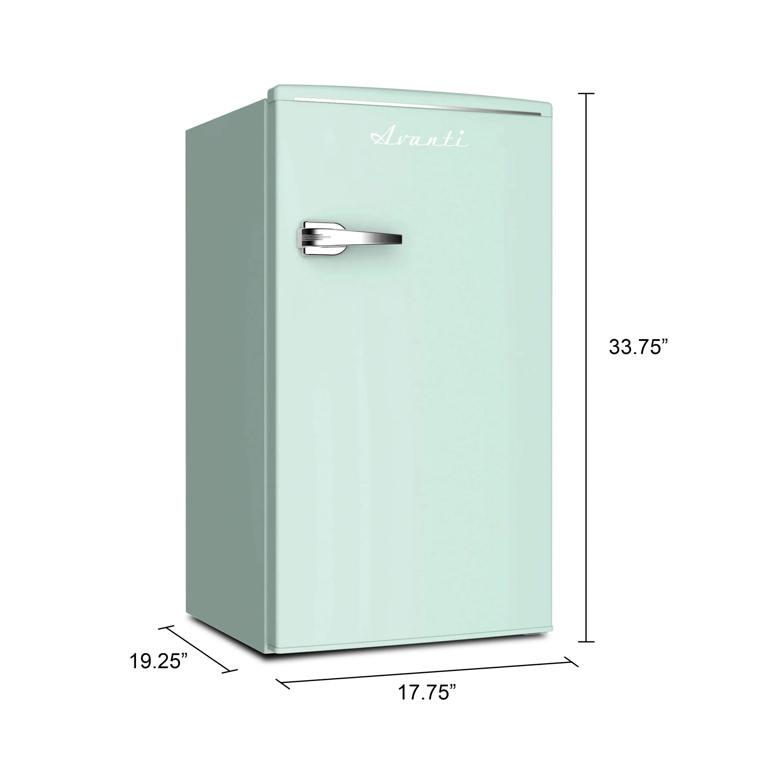 ft., in Seafoam Green (RMRS31X7G-IS). Avanti Retro Series Compact Refrigerator, Mini-Fridge, 3.1 cu