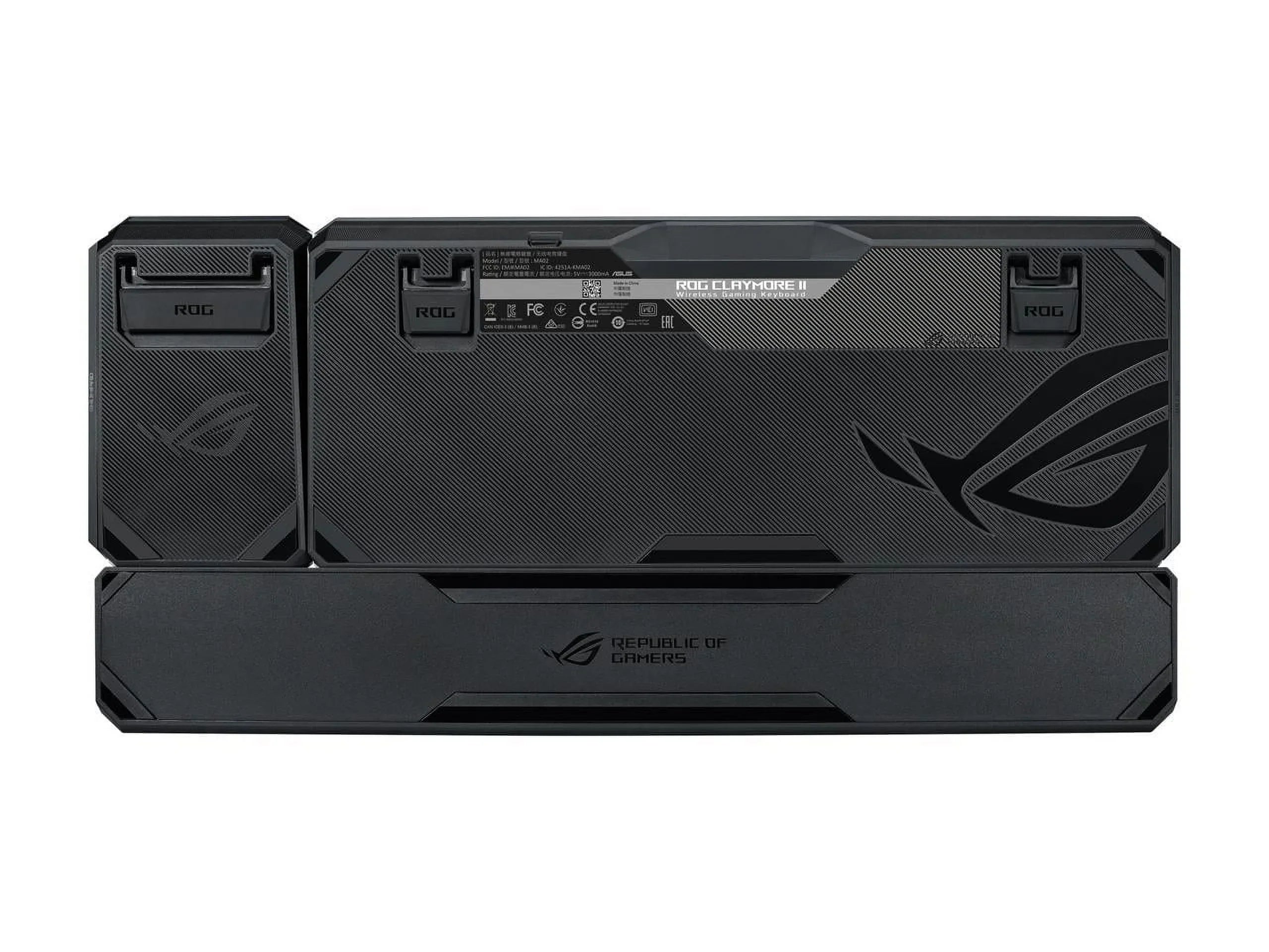 MA02 ROG Claymore II Wireless Modular Gaming Mechanical Keyboard with ROG RX Blue Switches, detachable numpad & wrist rest