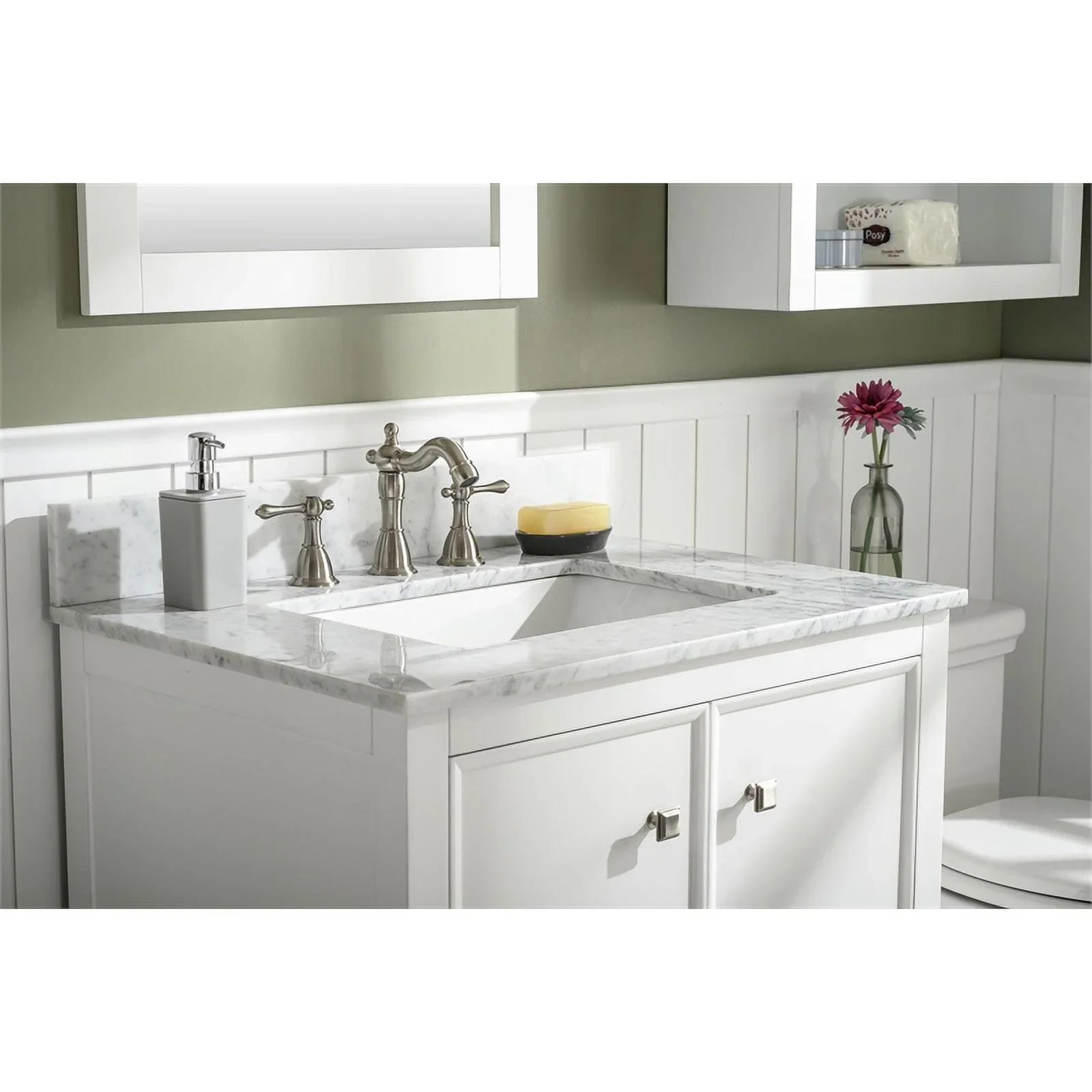Legion Furniture 30" Contemporary MDF/Veneer Wood Sink Vanity Cabinet - White