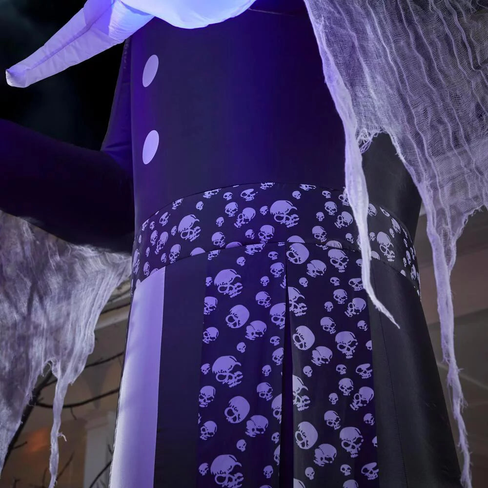 Short Circuit Victorian Reaper Halloween Inflatable with Lightshow Projection. 12 ft
