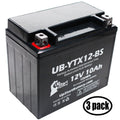 3-Pack UpStart Battery Replacement for 2001 Suzuki GSX-R1000 1000 CC Factory Activated, Maintenance Free, Motorcycle Battery - 12V, 10Ah, UB-YTX12-BS