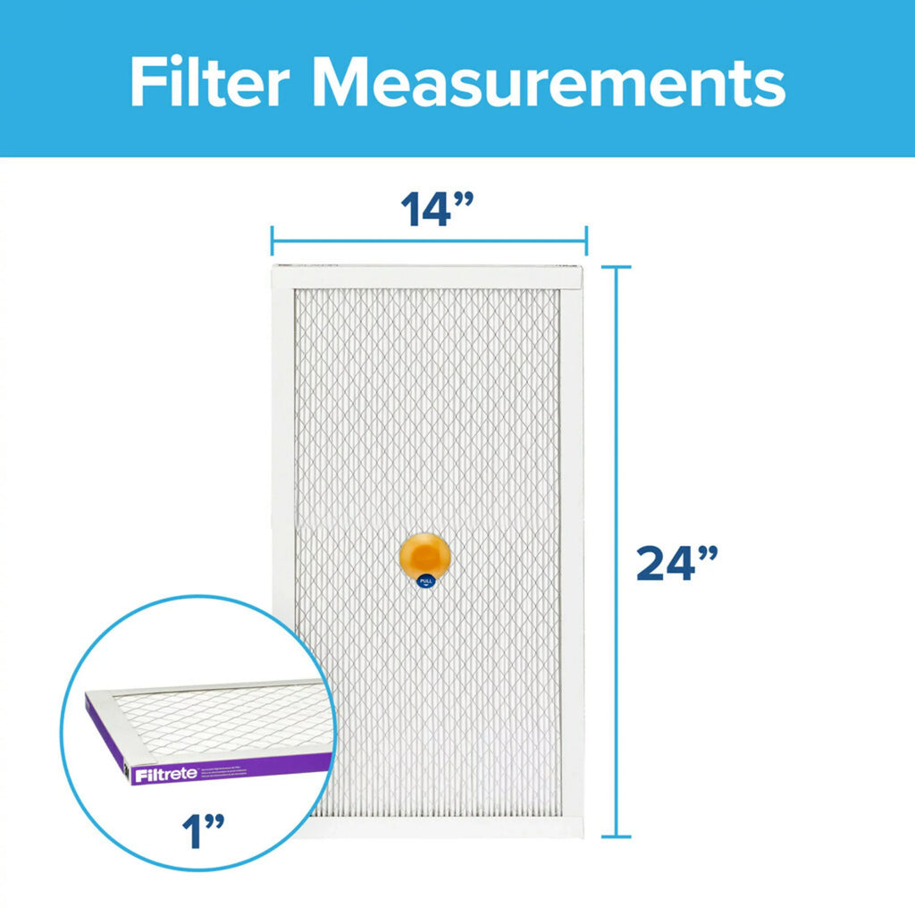 Filtrete by 3M Smart 14x24x1, MERV 12, Allergen, Bacteria & Virus HVAC Air and Furnace Filter, 1500 MPR, 4 Filters