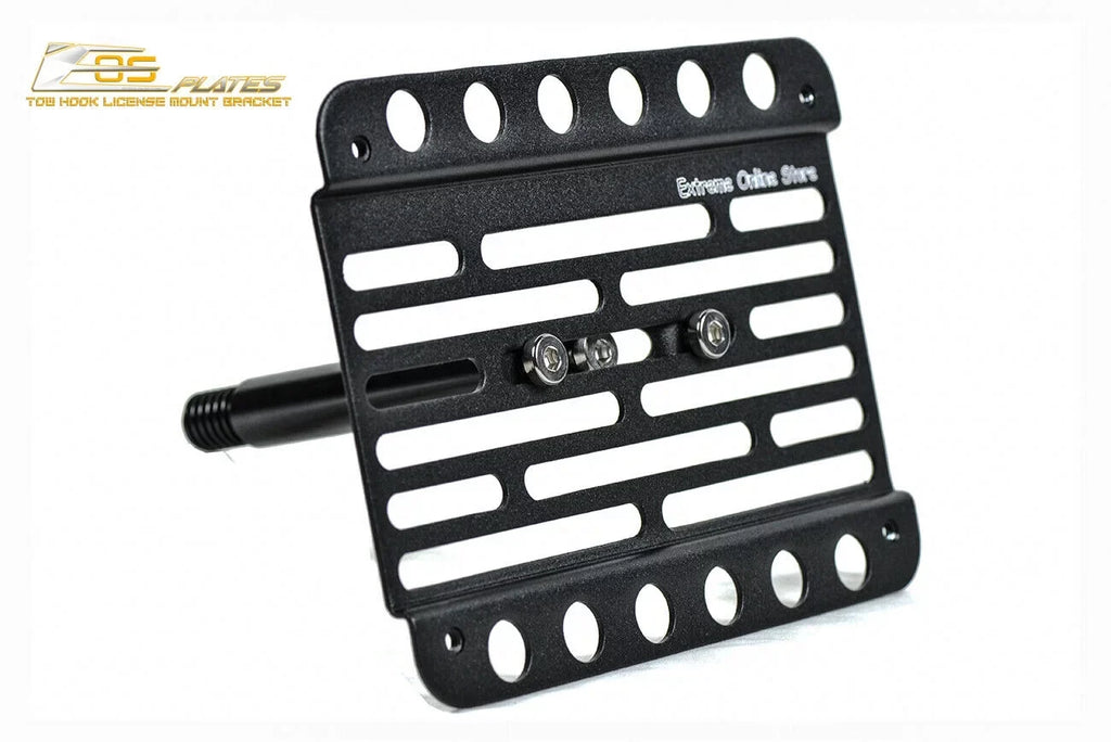 Extreme Online Store Replacement for 2014-Present Mini Cooper | EOS Plate Version 1 Front Bumper Tow Hook License Plate Relocator Mount Bracket Tow-119 (Mid Size)