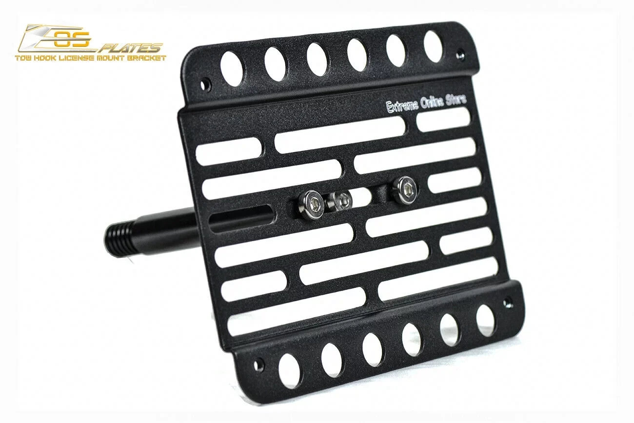 Extreme Online Store Replacement for 2014-Present Mini Cooper | EOS Plate Version 1 Front Bumper Tow Hook License Plate Relocator Mount Bracket Tow-119 (Mid Size)