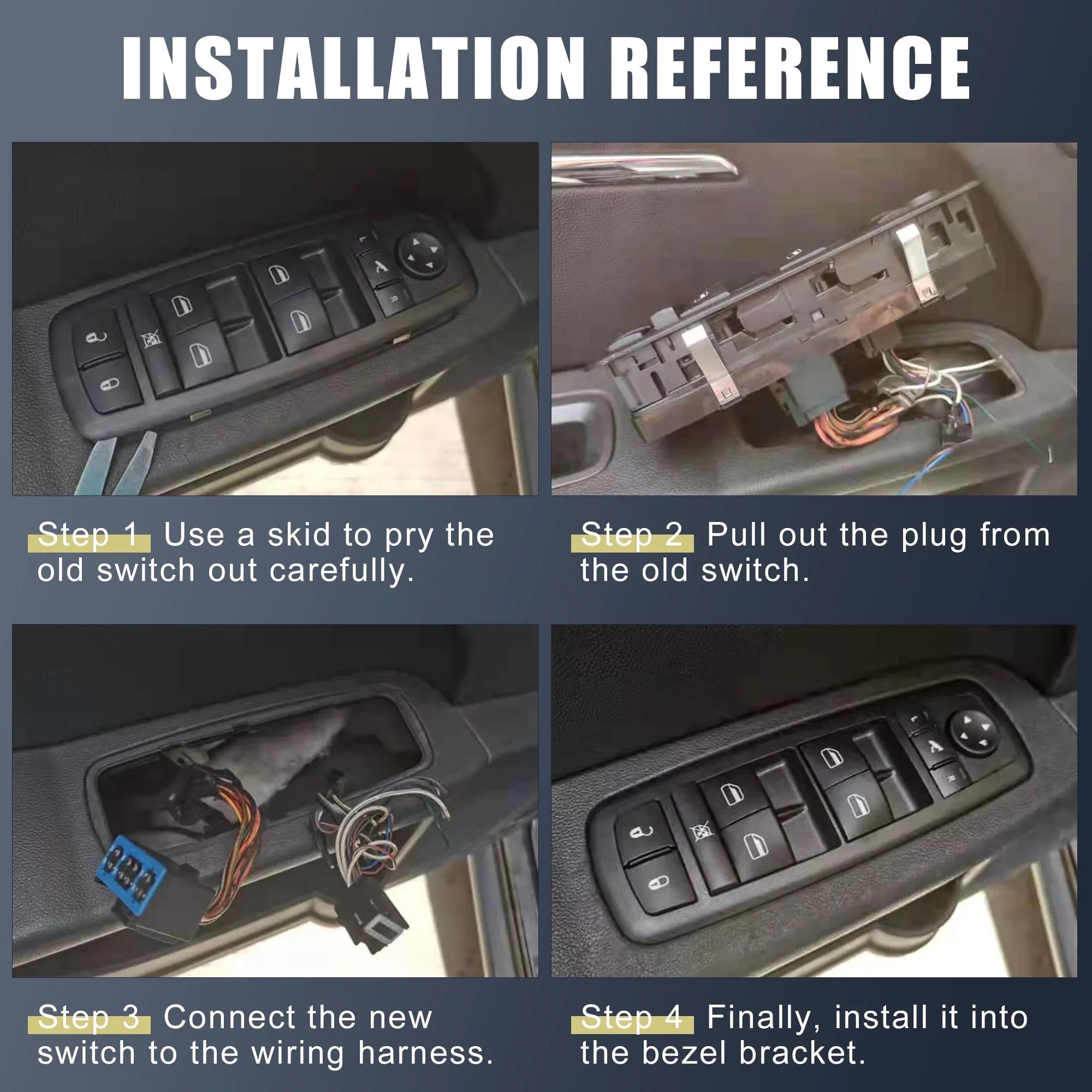 Unique Bargains Front Left Driver Side Power Window Master Switch No.A2059056811 for Mercedes-Benz C300 C350e C400 C450