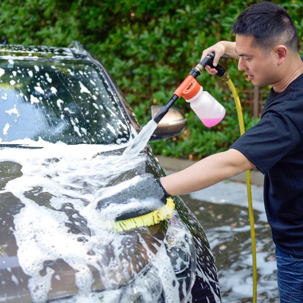 Carcarez Car Wash Foam Gun with Chenille Premium Scratch-Free Microfiber Wash Mitt
