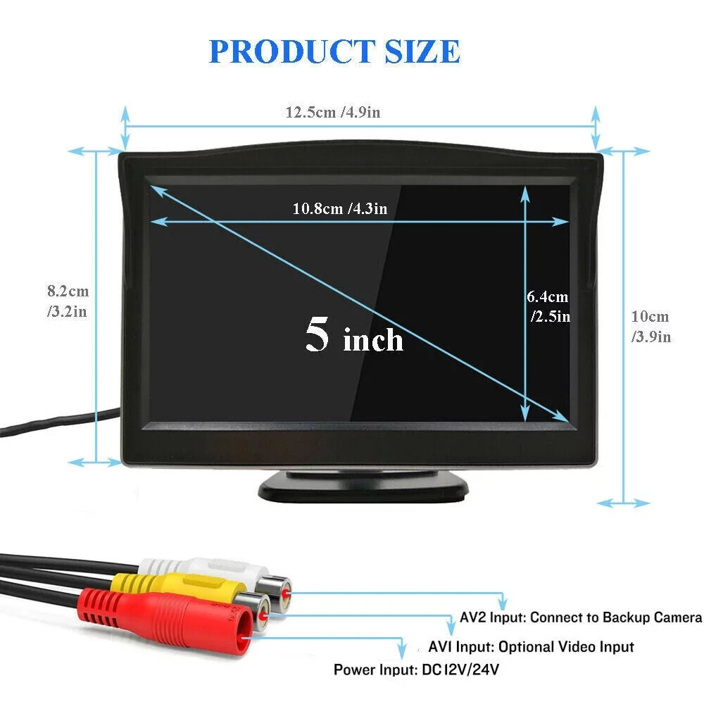 Backup Camera Wireless Car Rear View HD Parking System Night Vision + 5" Monitor
