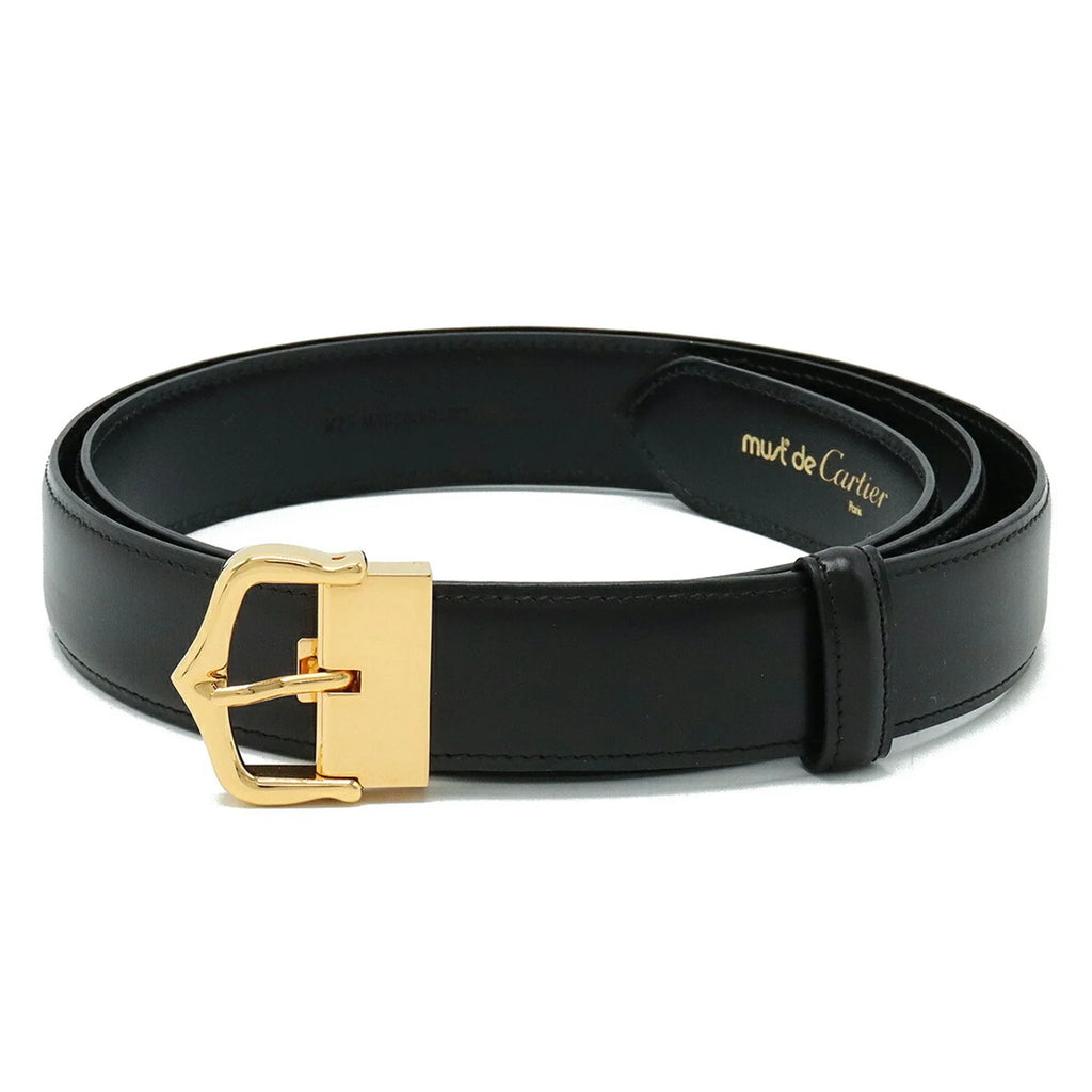109.5cm L5000011 (Like New). Pre-Owned Cartier Belt Leather Black Actual size approx