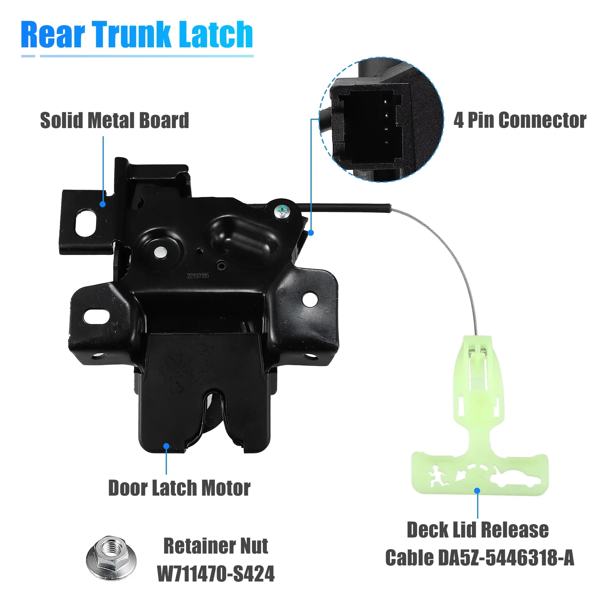 Unique Bargains Trunk Latch Lock Actuator DR3Z-5443200-A for  for Mustang Coupe 2010-2014 Rear Deck Lid Latch Motor