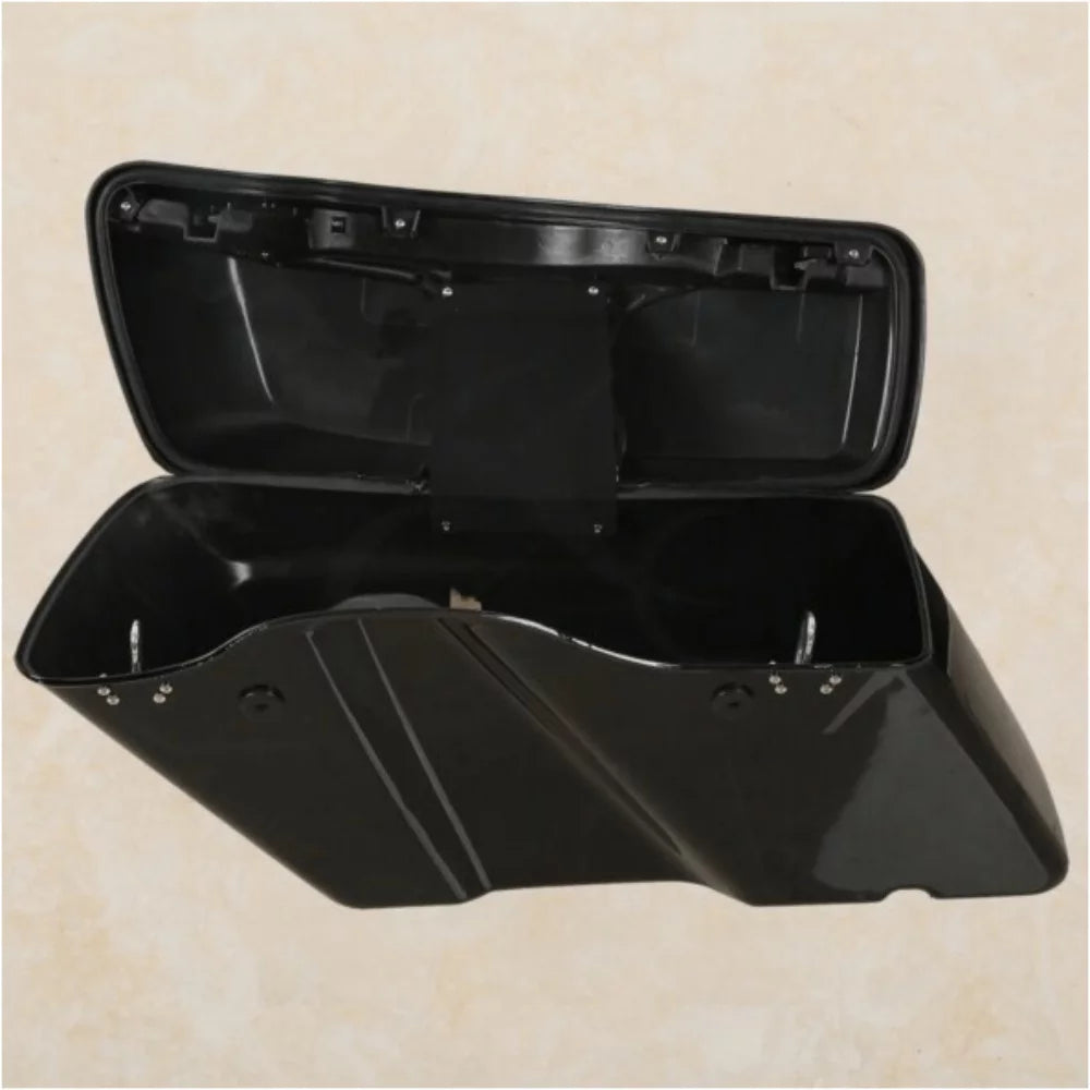 Vivid Black Hard Saddle Bags w/ Black Latch For 1994-2013 Harley-Davidson