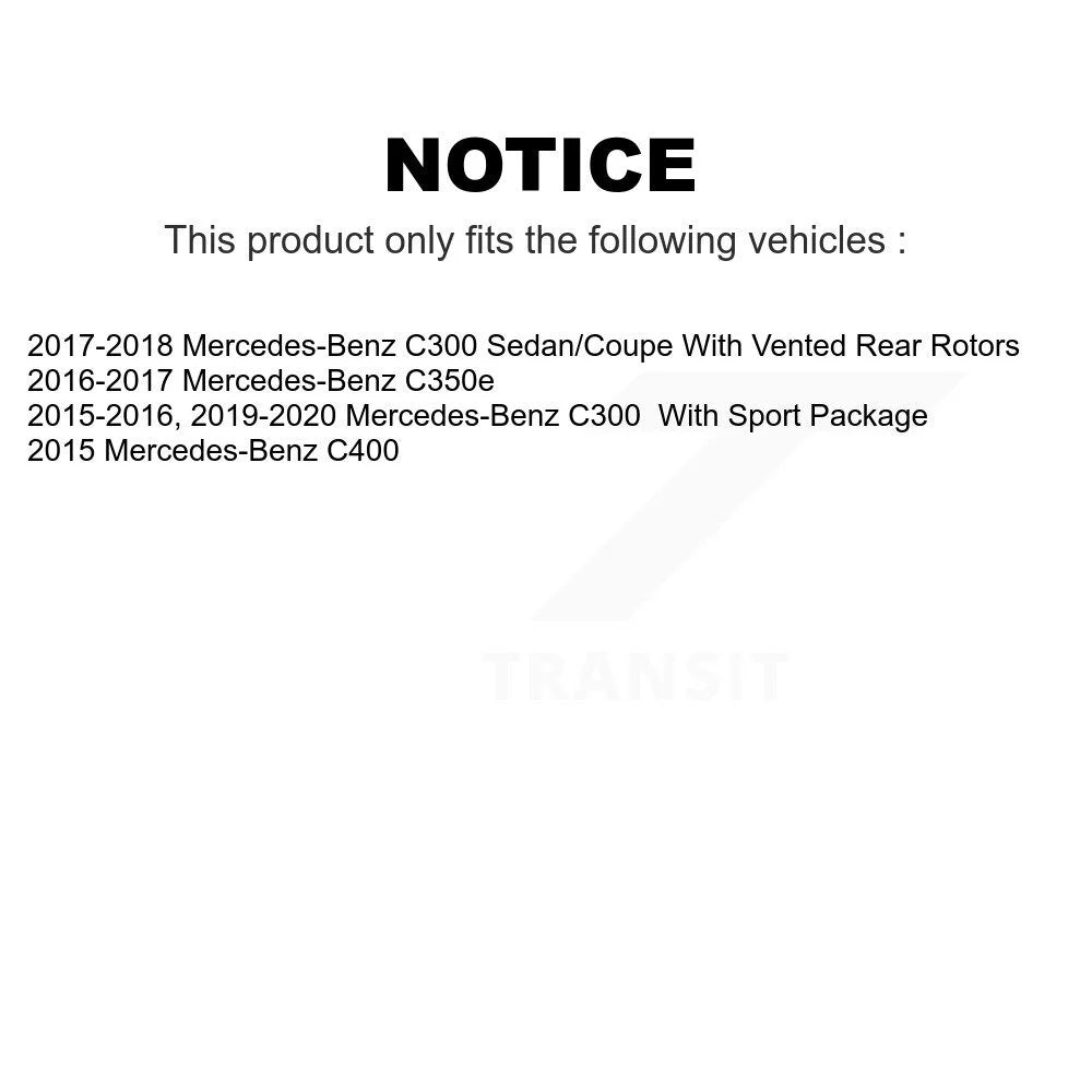 Transit Auto - Rear Disc Brake Rotors And Semi-Metallic Pads Kit For Mercedes-Benz C300 C400 C350e K8F-103835
