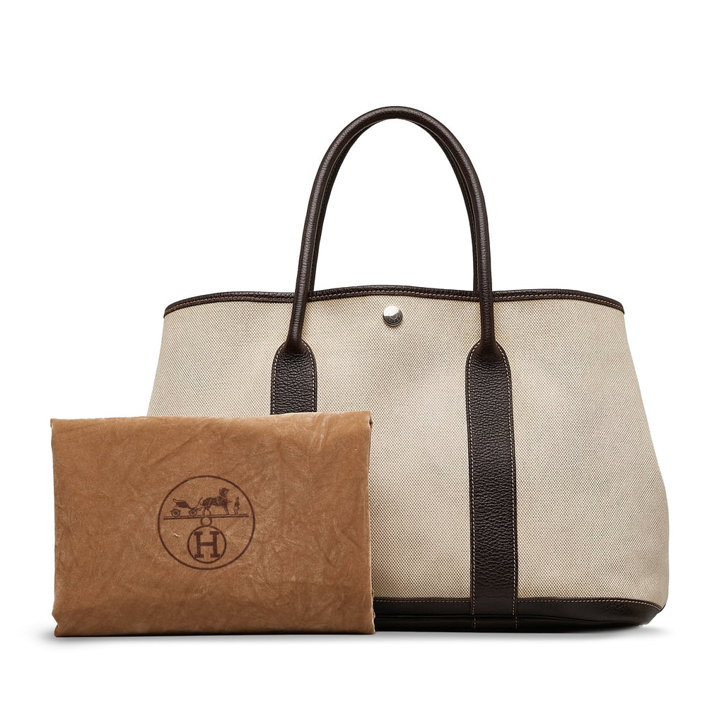 Pre-Owned Authenticated Hermès Garden Party PM Canvas Fabric Brown Tote Bag Unisex (Good)