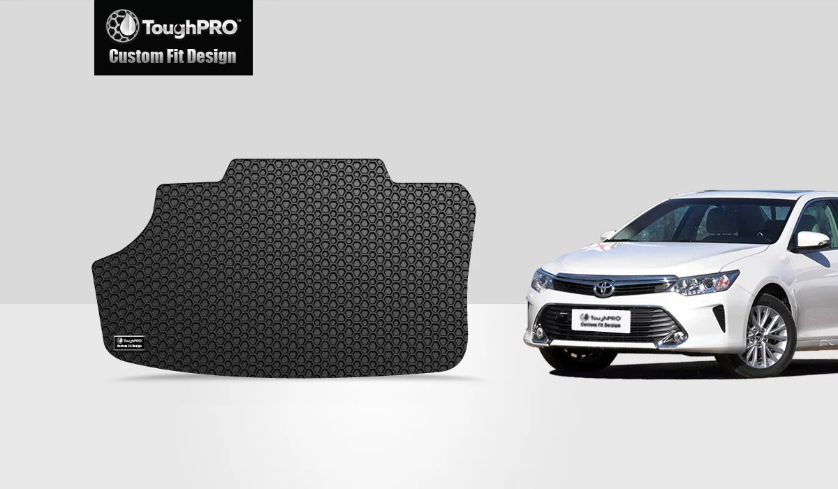 ToughPRO - Trunk Mat matching with  Camry - All elements Heavy Duty (Made in USA) - Black Rubber - 2013